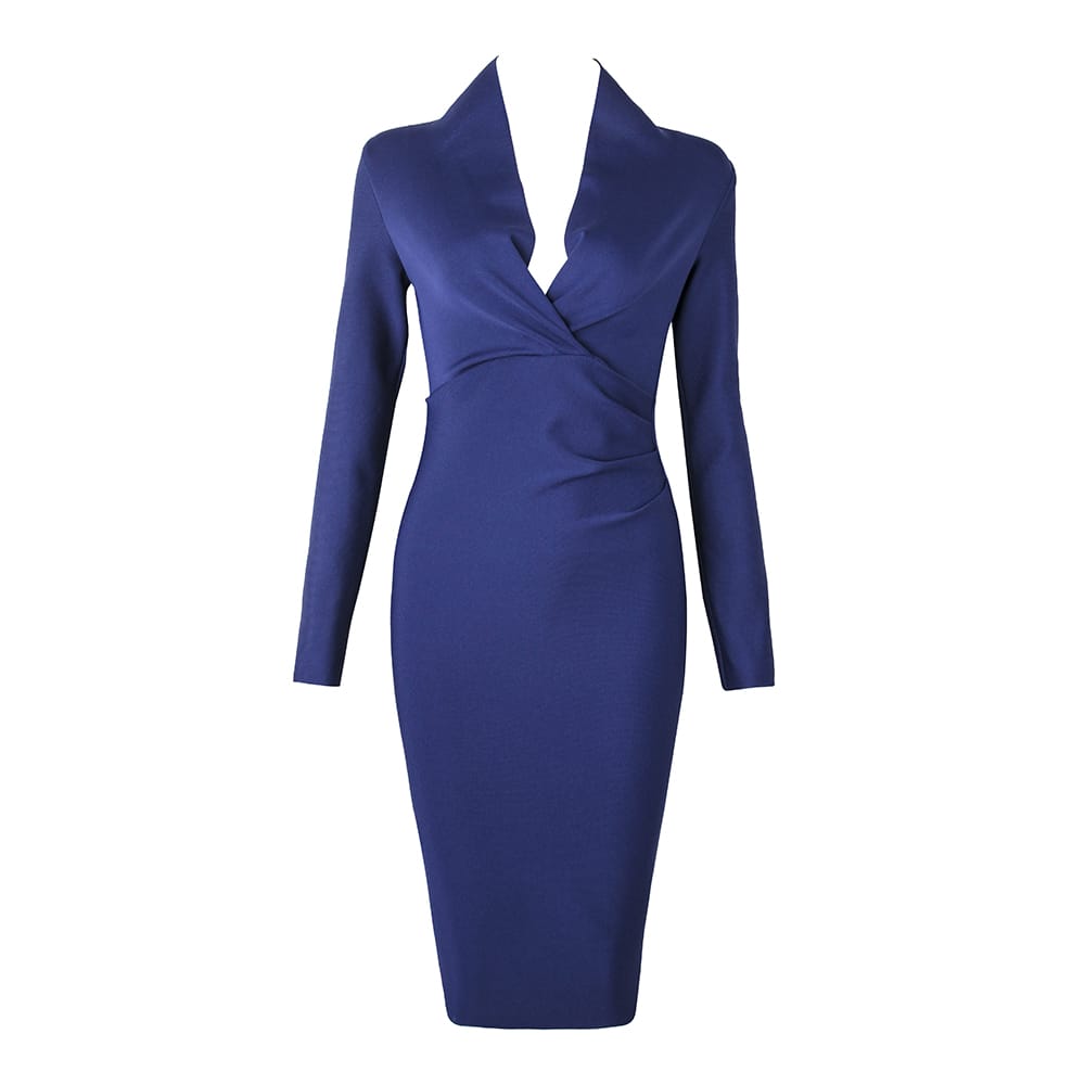 V-Neck Contour Bandage Dress