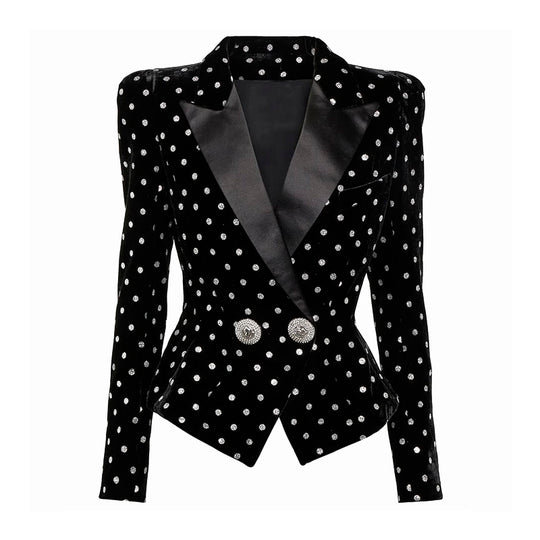 Sculpted Polka Dot Blazer