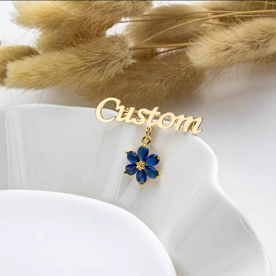 Custom Name Pin with Charm