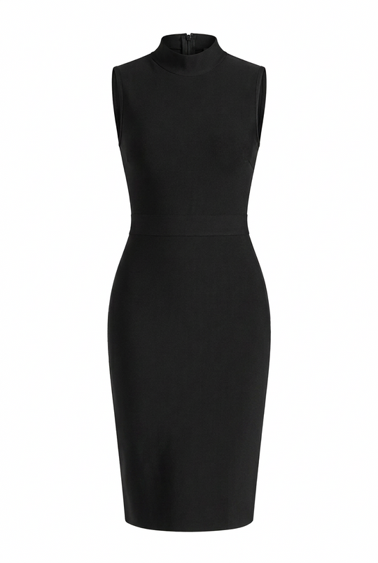 Vestido ajustado con cuello simulado