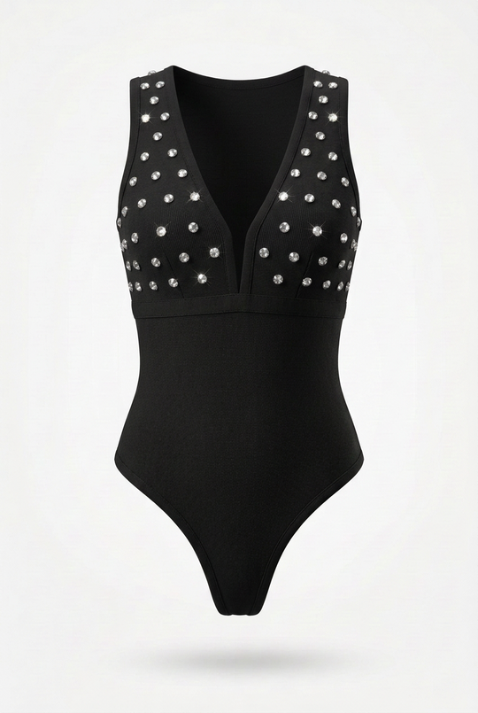 Studded Bandage Thong Bodysuit